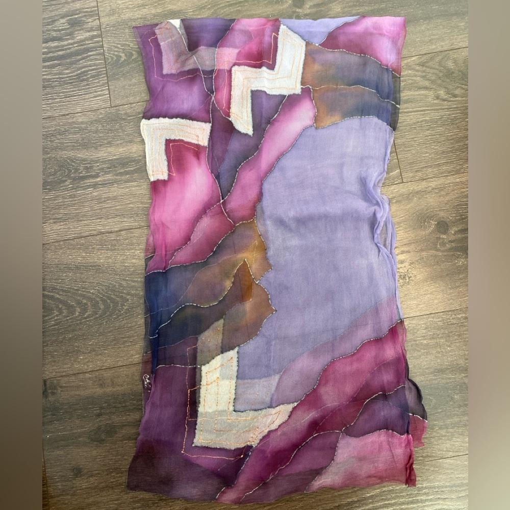 Abstract Purple and Pink Scarf